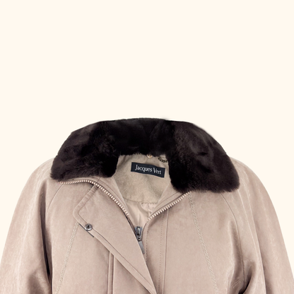 Jacques Vert Faux Suede Mid-Length Coat - Size Small