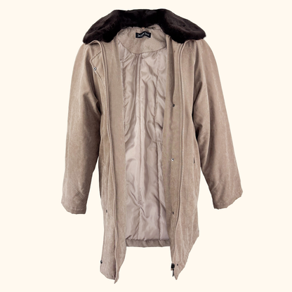 Jacques Vert Faux Suede Mid-Length Coat - Size Small