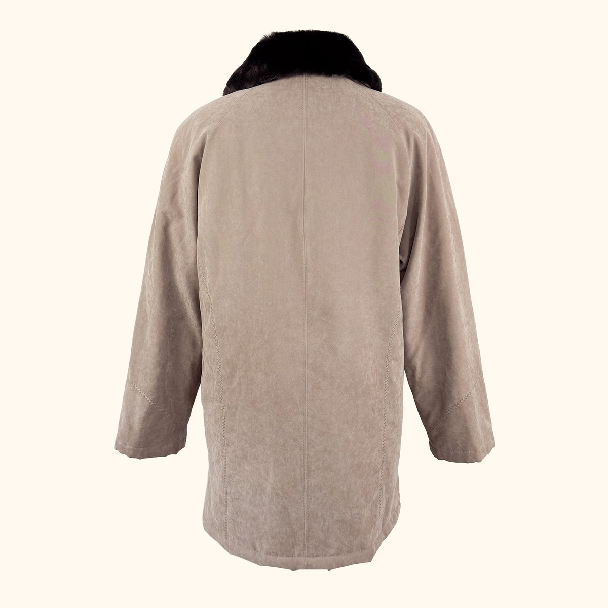 Jacques Vert Faux Suede Mid-Length Coat - Size Small