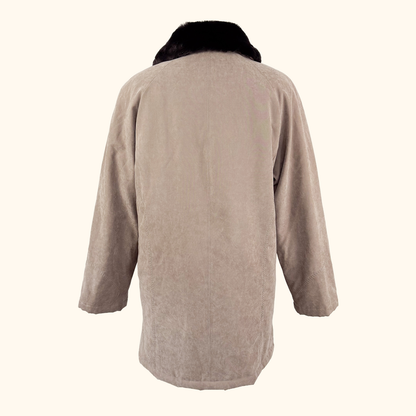 Jacques Vert Faux Suede Mid-Length Coat - Size Small