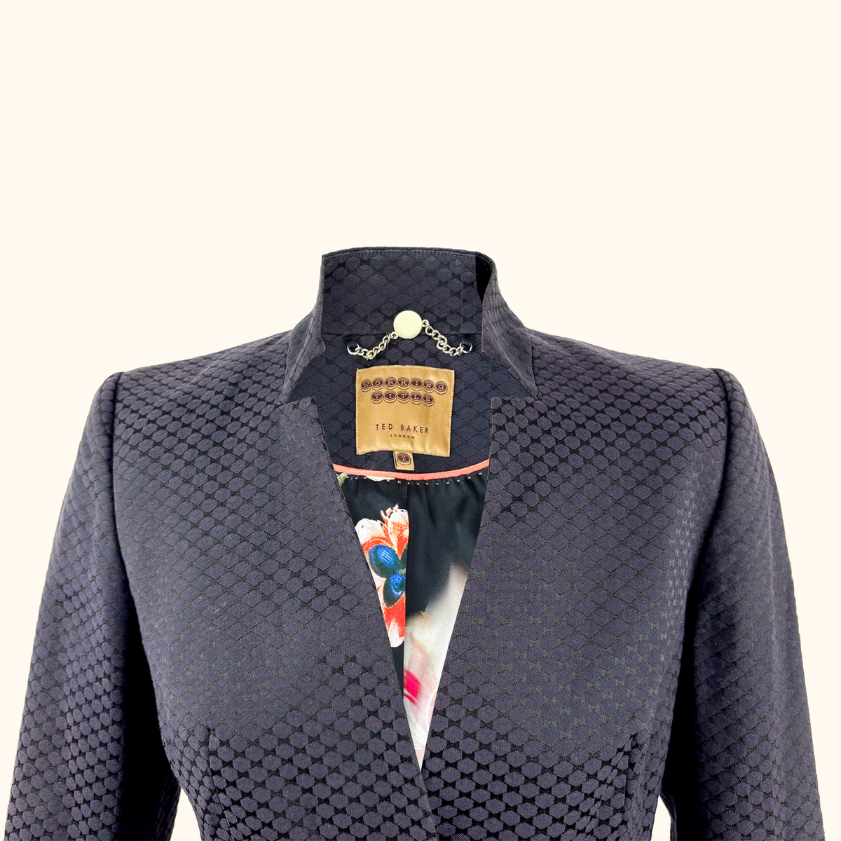 Ted Baker Navy Fitted Blazer - Size 6