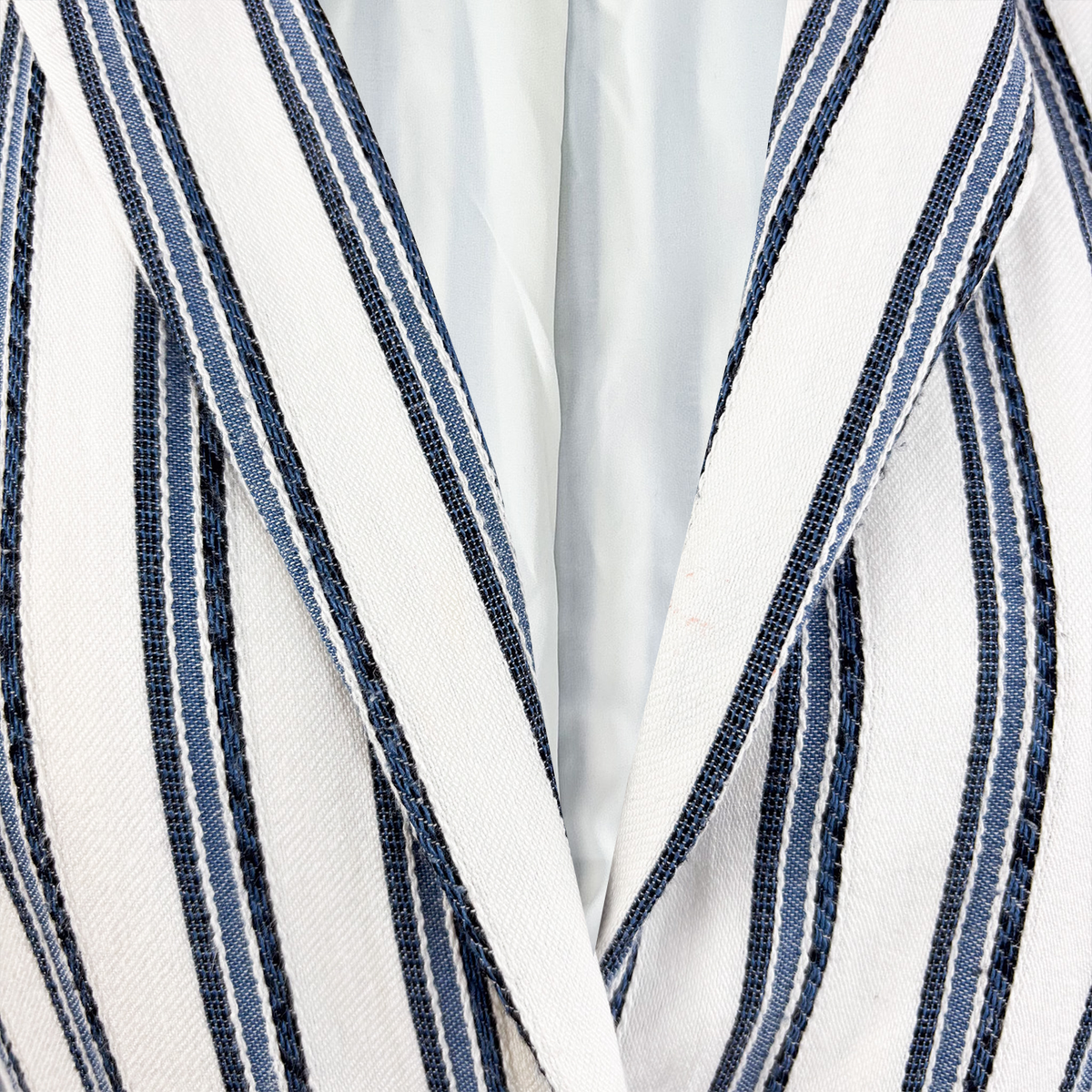 Guess Blue Striped Cotton Blend Blazer - Size 6