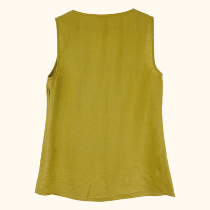Boden Green Sleeveless Linen Top - Size 6