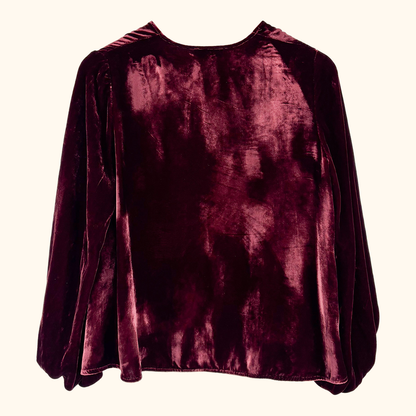 Scanlan Theodore Burgundy Velvet Blouse - Size 6