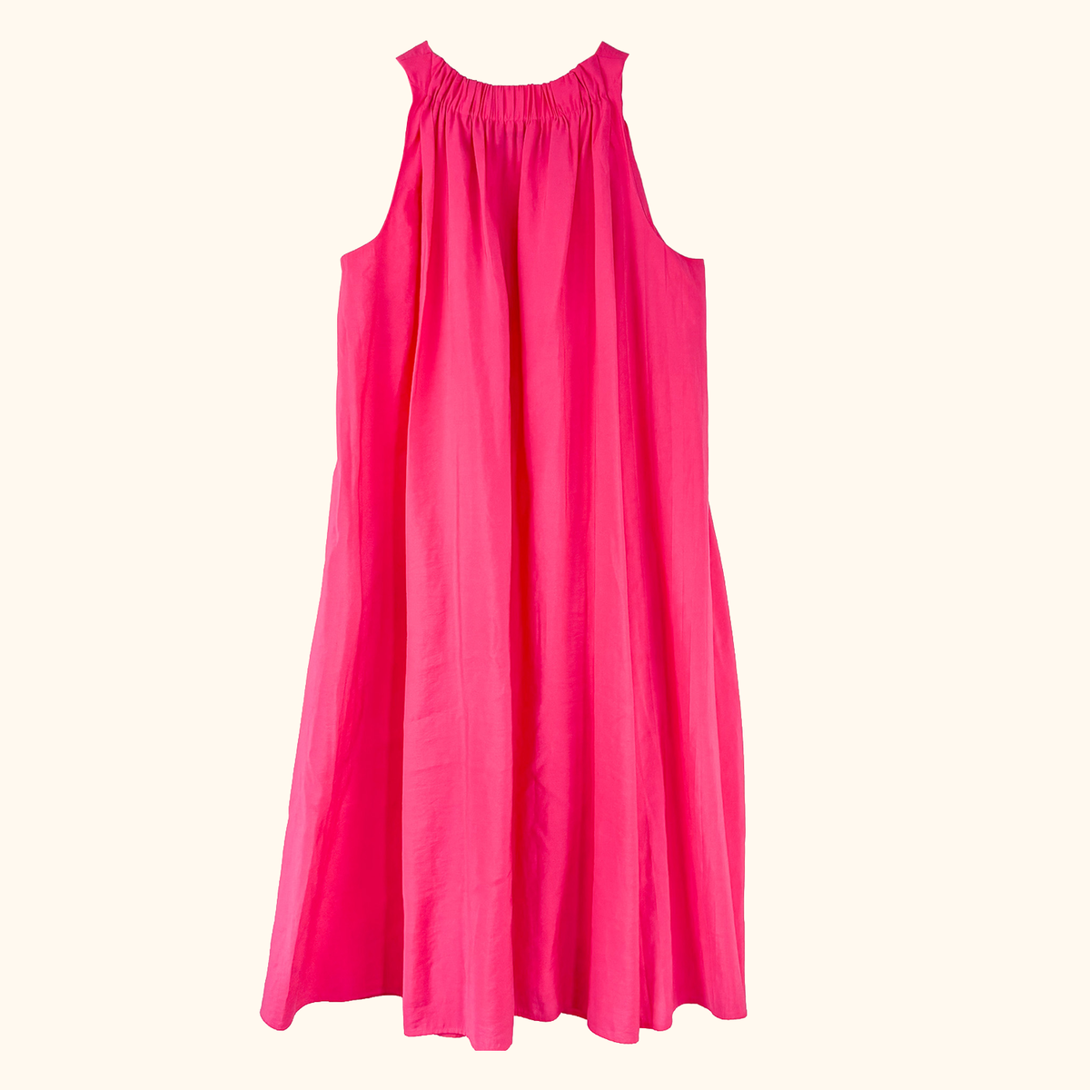 Cos High Neck Pink Midi Dress - Size 6