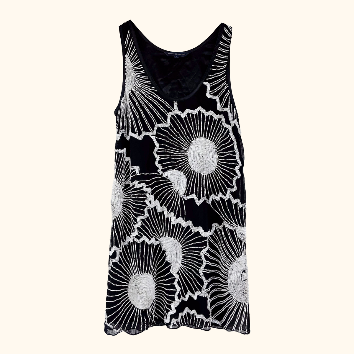 French Connection Beaded Mini Dress - Size 10