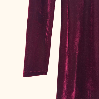 Reiss Burgundy Velvet Midi Dress - Size 6