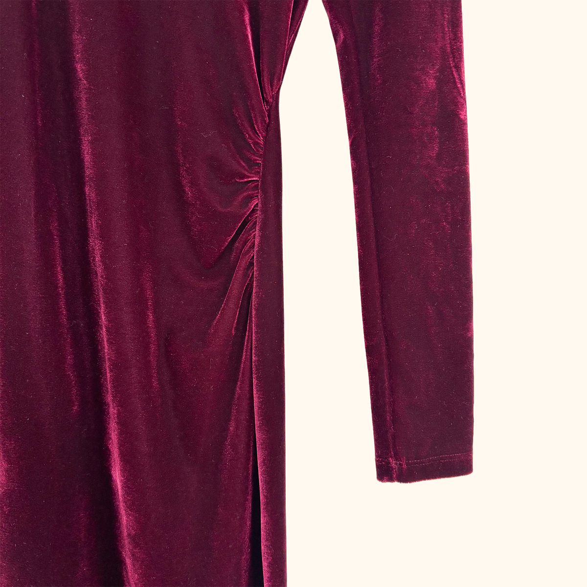 Reiss Burgundy Velvet Midi Dress - Size 6
