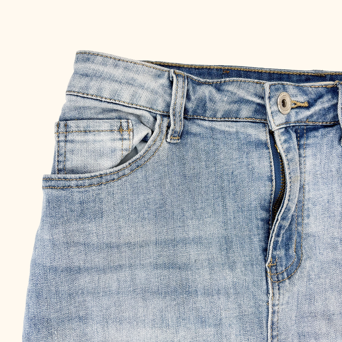 Redial Lace Up Denim Mini Skirt - Size 8