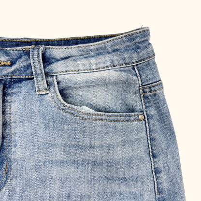 Redial Lace Up Denim Mini Skirt - Size 8