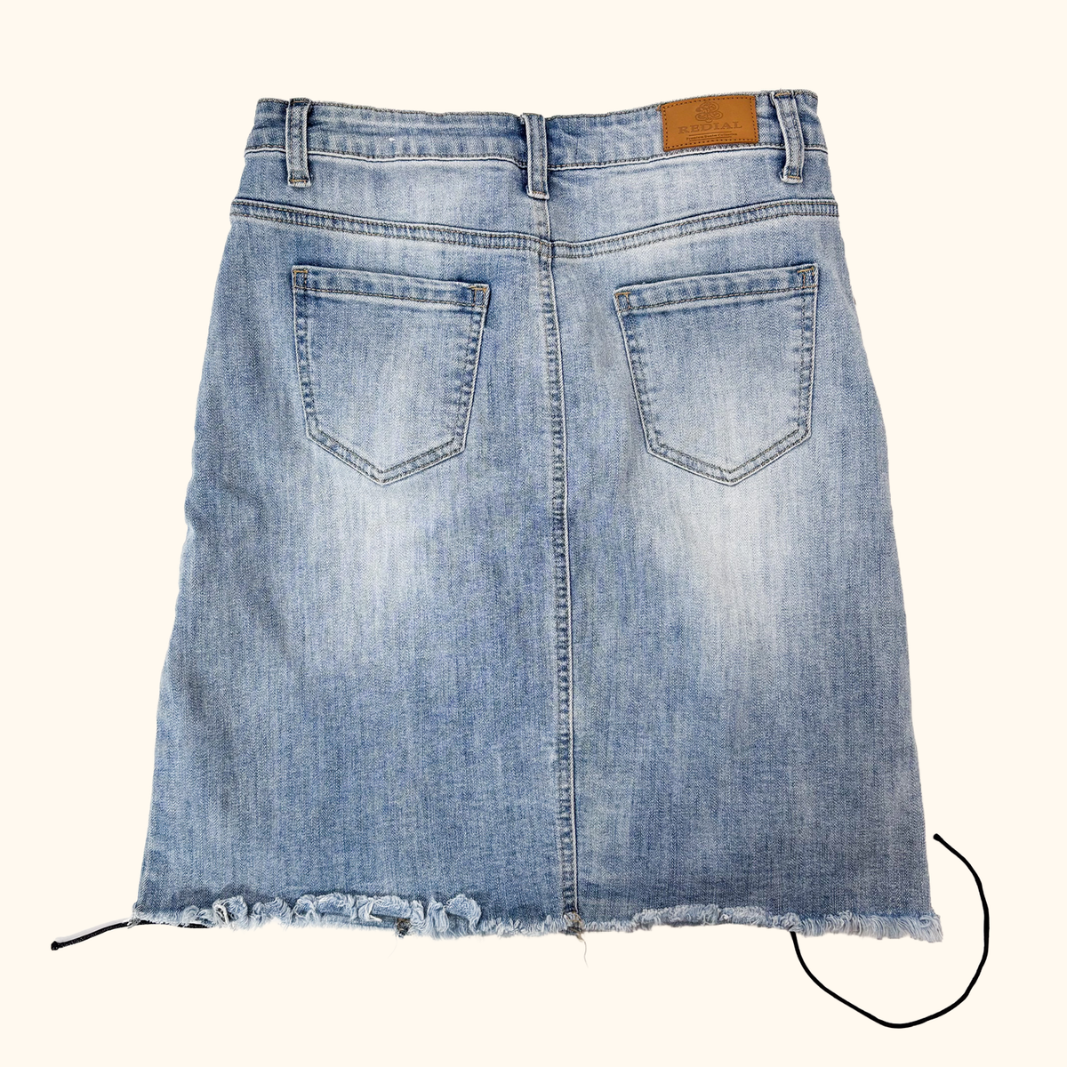 Redial Lace Up Denim Mini Skirt - Size 8