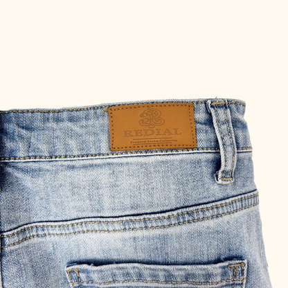 Redial Lace Up Denim Mini Skirt - Size 8