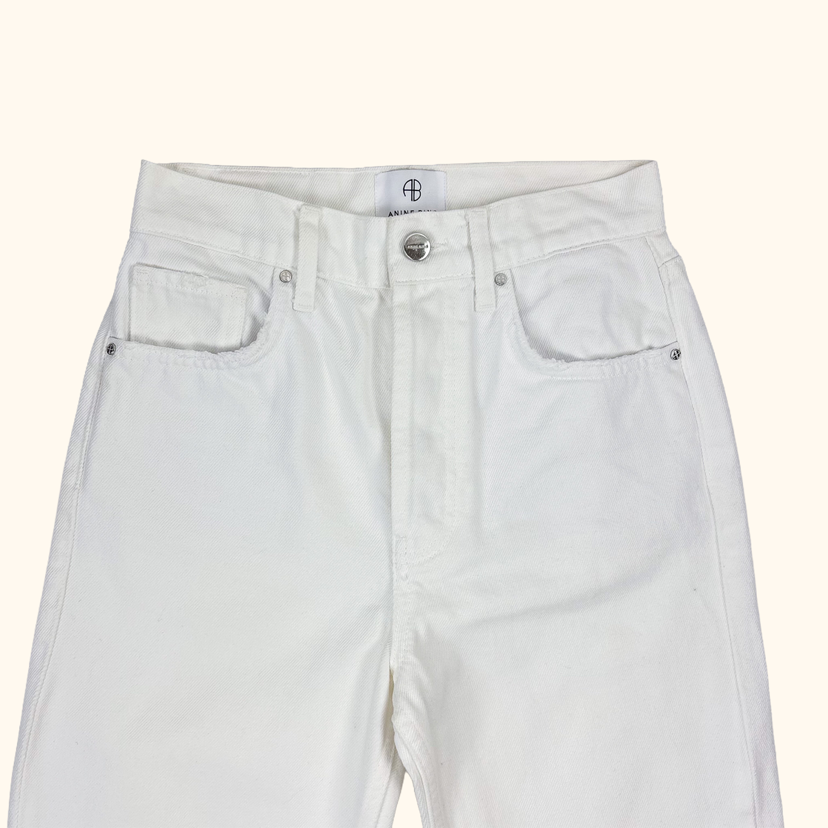 Anine Bing Sonya White Slim Leg Jeans - Size 25inch