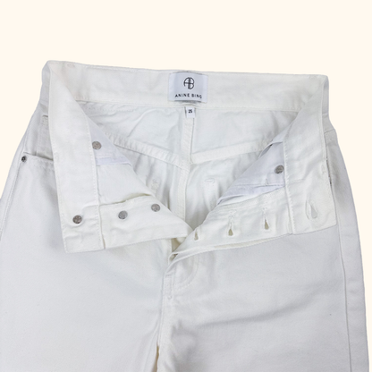 Anine Bing Sonya White Slim Leg Jeans - Size 25inch