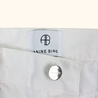 Anine Bing Sonya White Slim Leg Jeans - Size 25inch