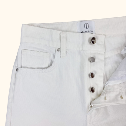 Anine Bing Sonya White Slim Leg Jeans - Size 25inch