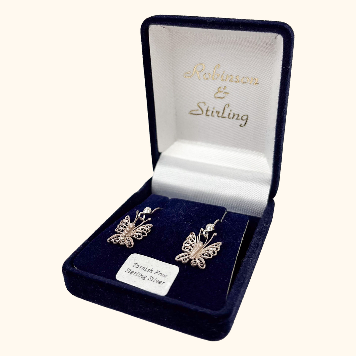Robinson &amp; Stirling Sterling Silver Butterfly Earrings