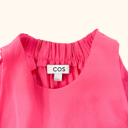 Cos High Neck Pink Midi Dress - Size 6