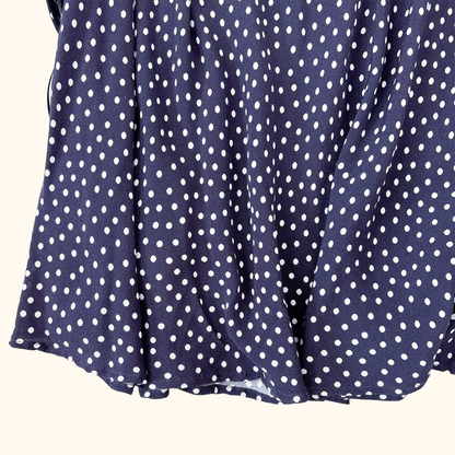 Rixo Sandrine Navy Polka Dot Midi Dress - Size 12