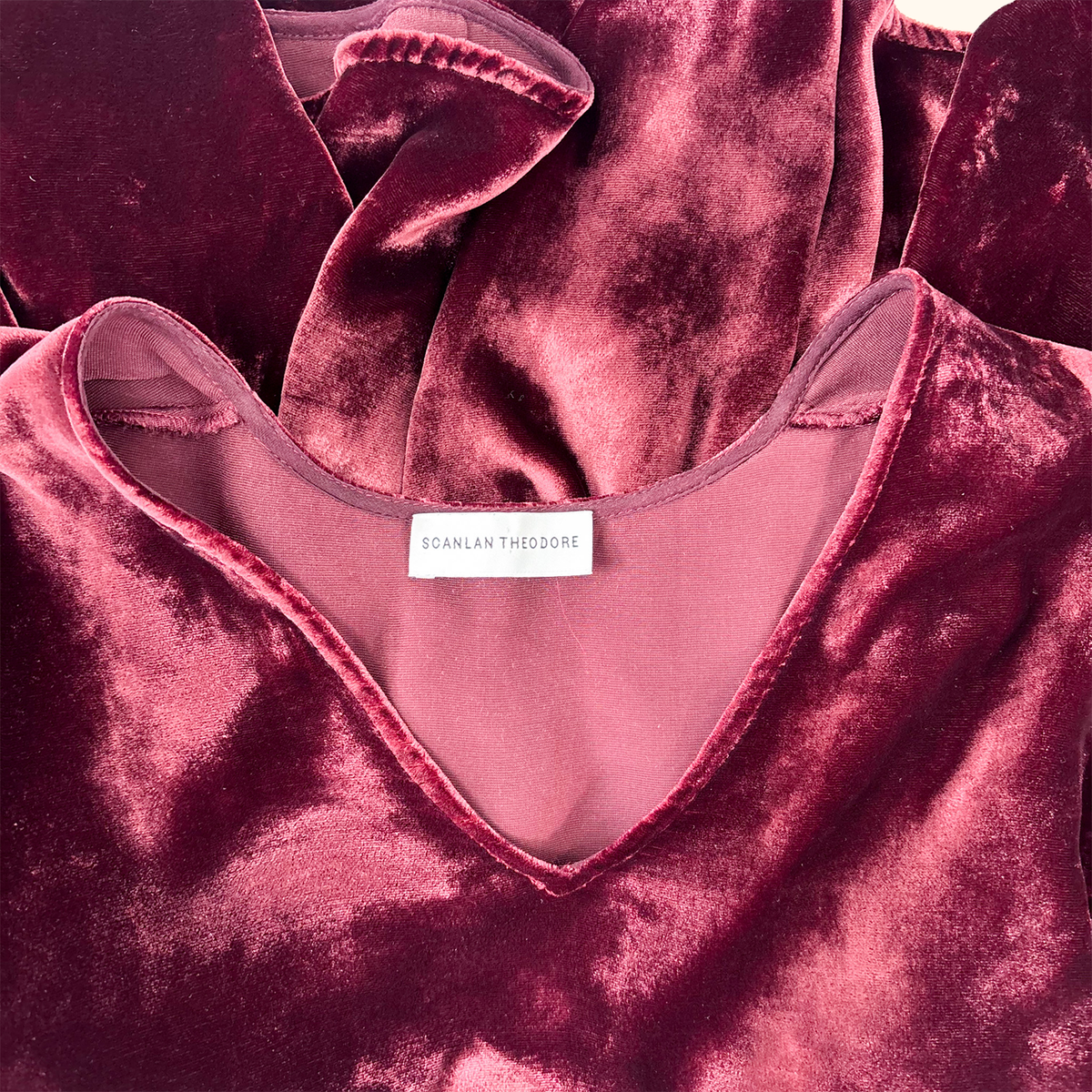 Scanlan Theodore Burgundy Velvet Blouse - Size 6