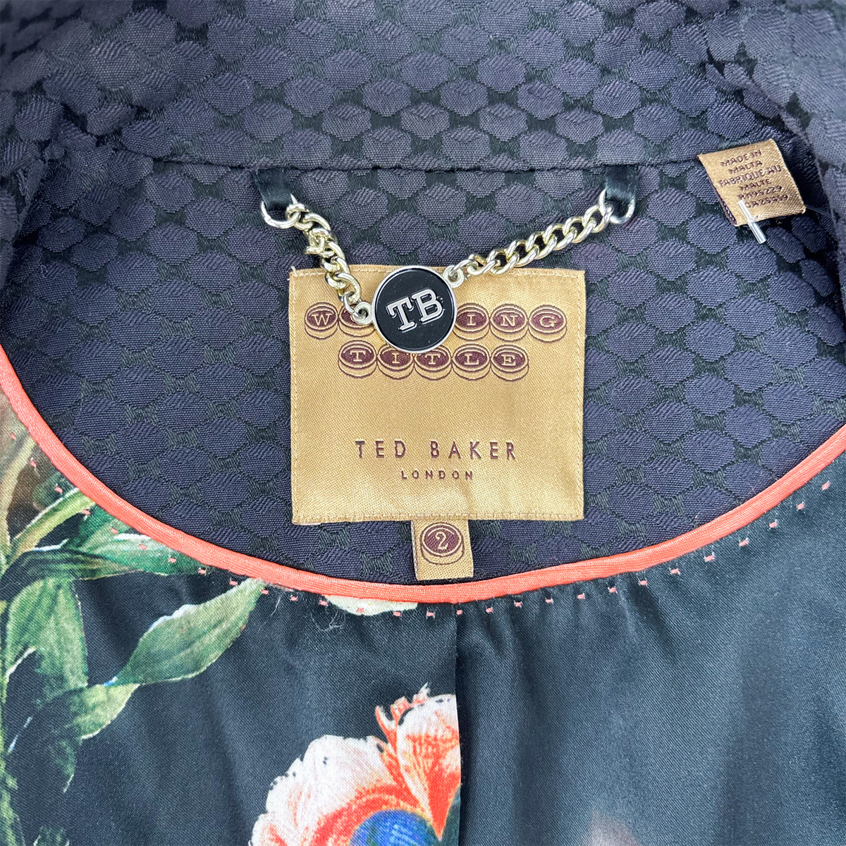 Ted Baker Navy Fitted Blazer - Size 6