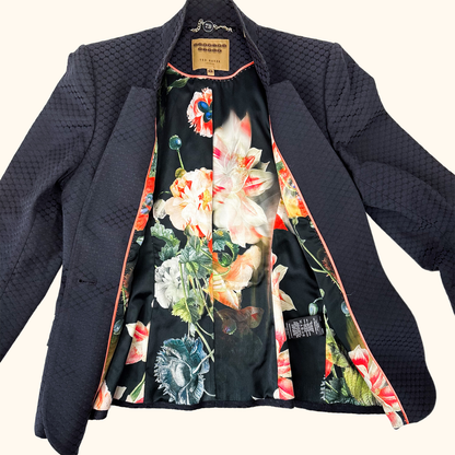 Ted Baker Navy Fitted Blazer - Size 6