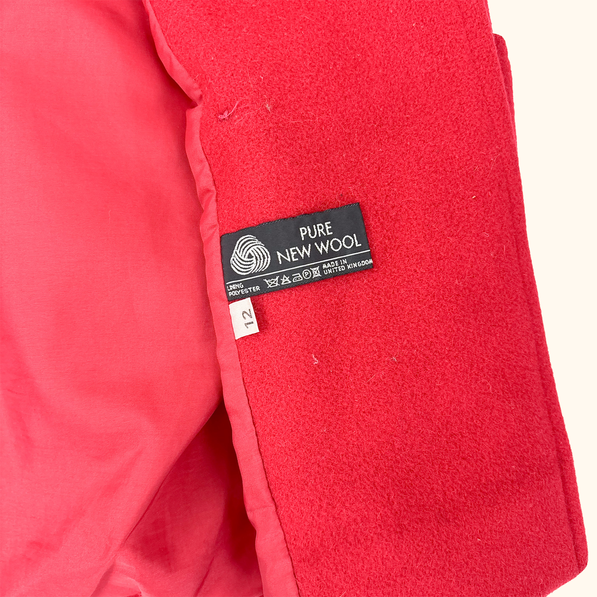 Vintage Planet Red Wool Peacoat - Size 12