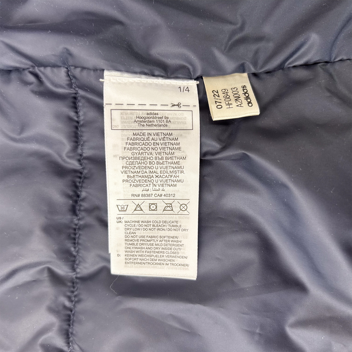 Adidas Terrex Navy Blue Insulated Jacket - Size Medium