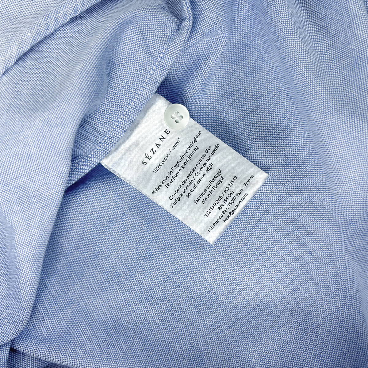 Sezane Blue Tomboy Shirt - Size 12