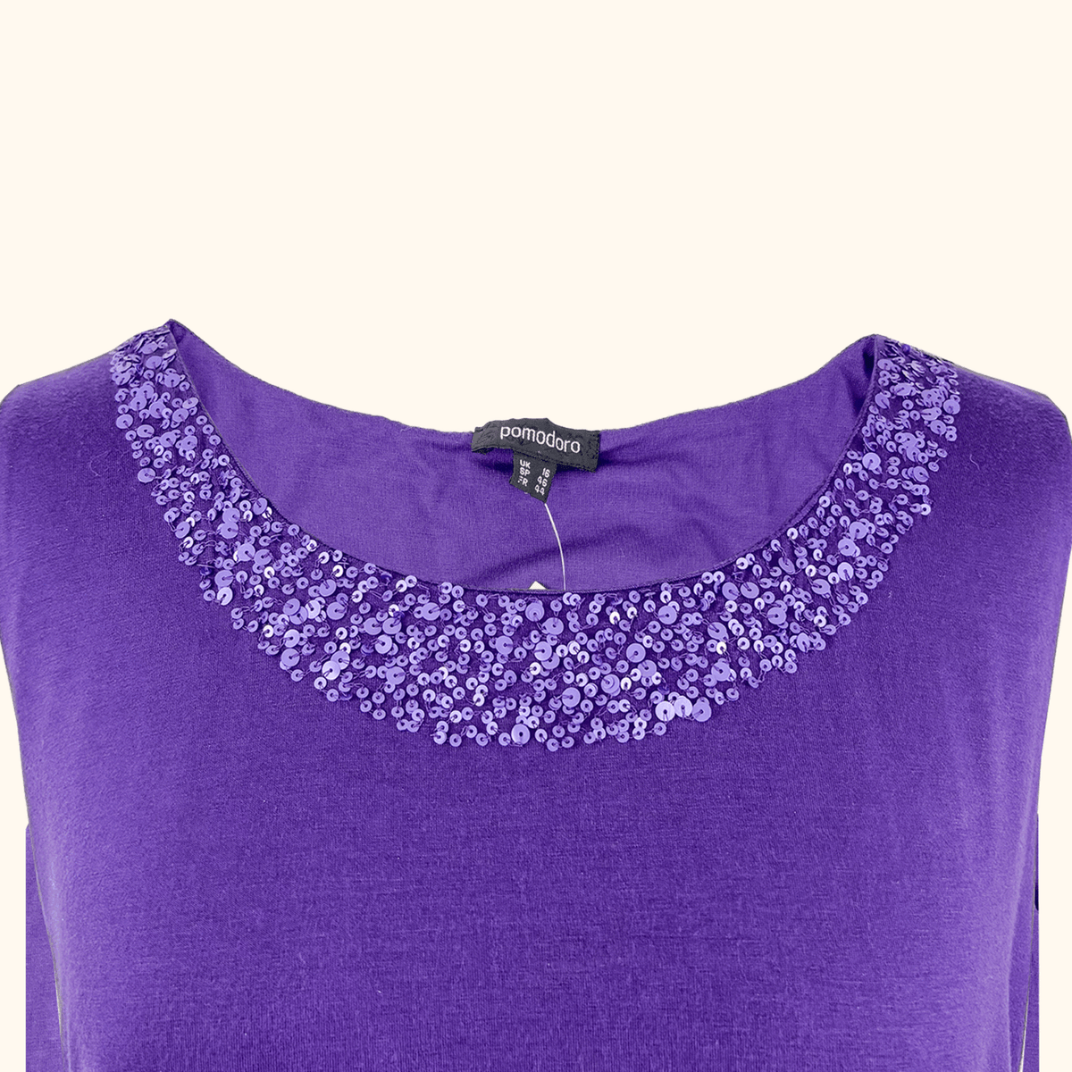 Pomodoro Purple Sequin Jersey Vest - Size 16