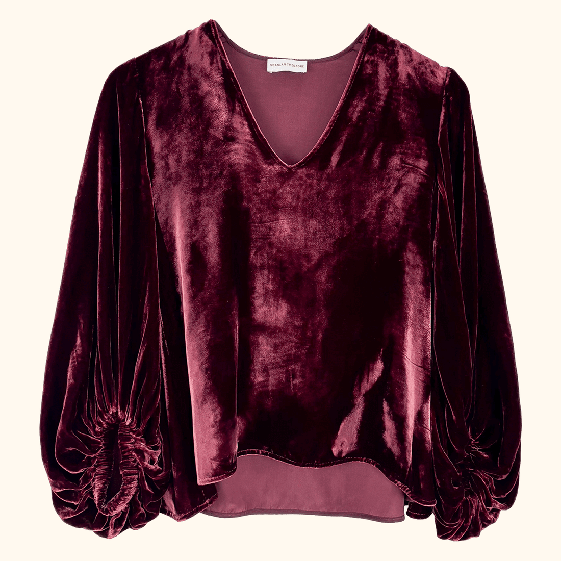 Scanlan Theodore Burgundy Velvet Blouse - Size 6