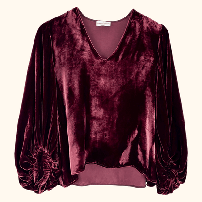 Scanlan Theodore Burgundy Velvet Blouse - Size 6