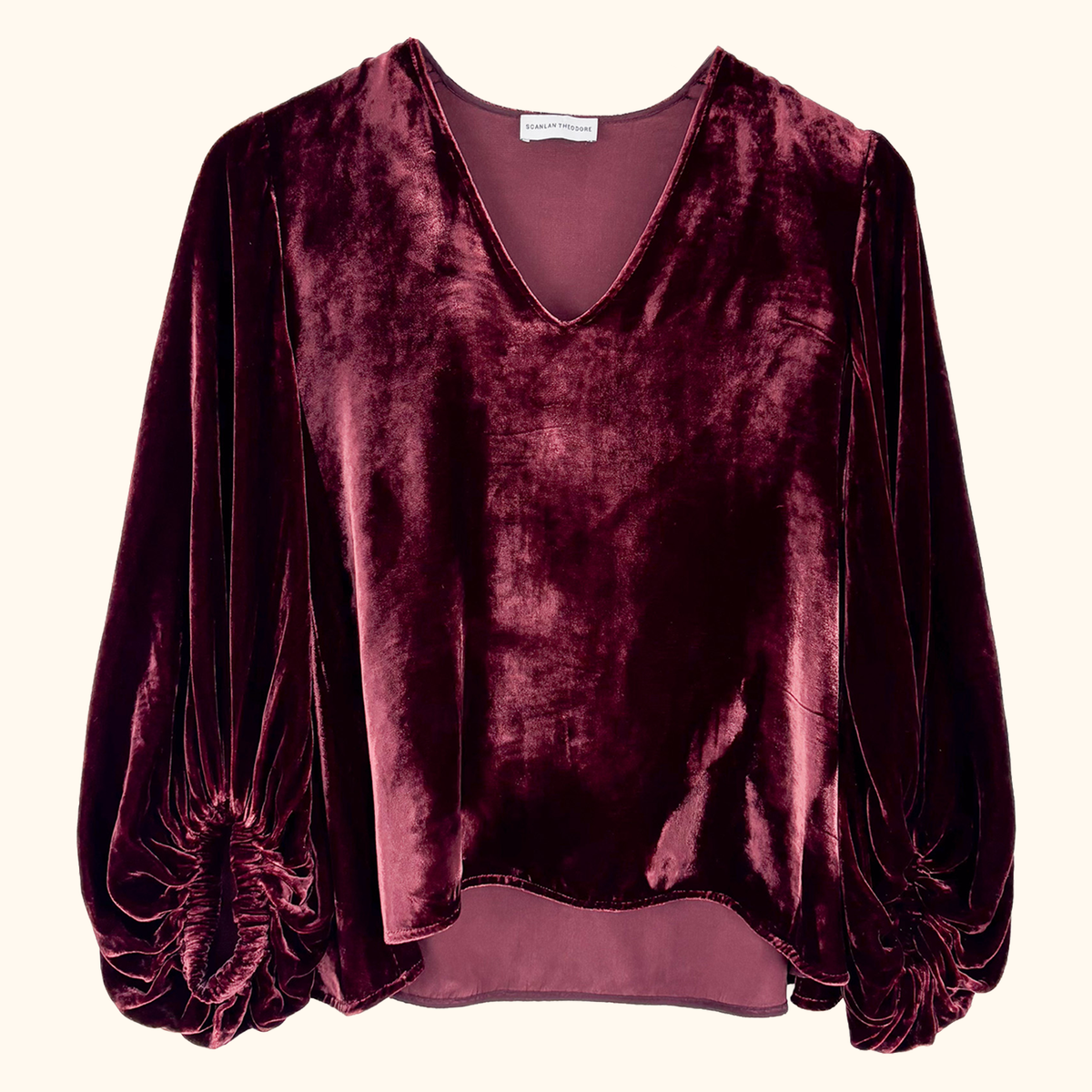 Scanlan Theodore Burgundy Velvet Blouse - Size 6