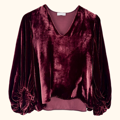 Scanlan Theodore Burgundy Velvet Blouse - Size 6