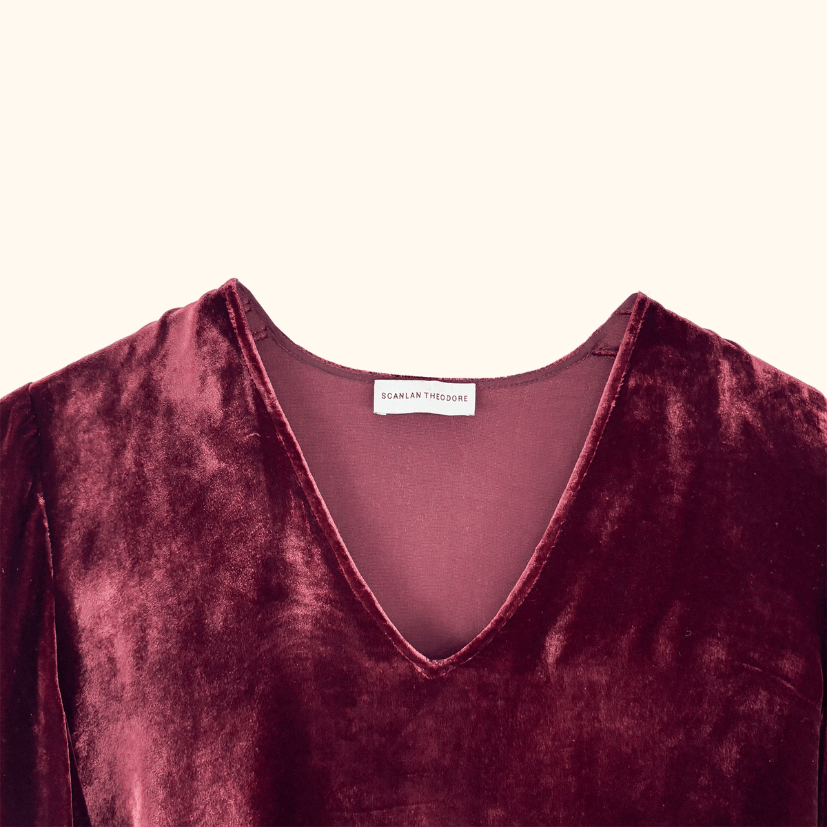 Scanlan Theodore Burgundy Velvet Blouse - Size 6