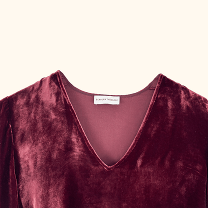 Scanlan Theodore Burgundy Velvet Blouse - Size 6
