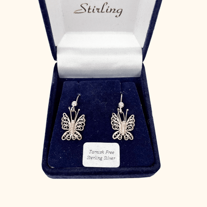Robinson &amp; Stirling Sterling Silver Butterfly Earrings