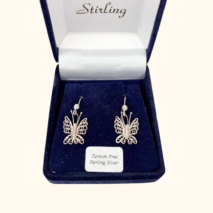 Robinson &amp; Stirling Sterling Silver Butterfly Earrings