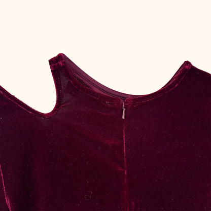 Reiss Burgundy Velvet Midi Dress - Size 6