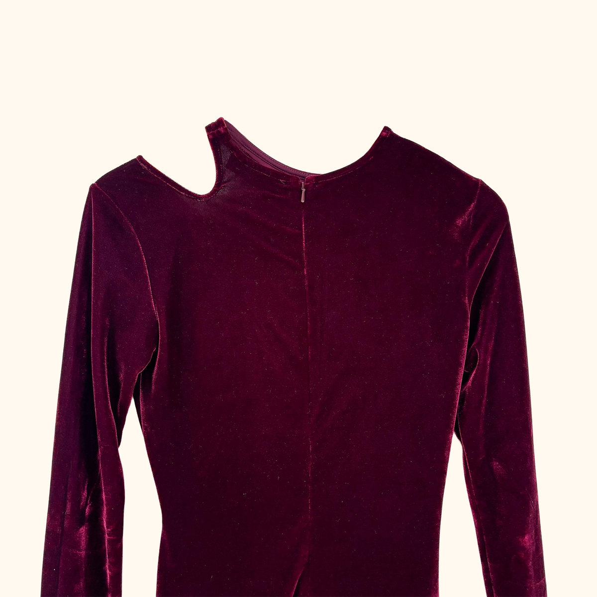 Reiss Burgundy Velvet Midi Dress - Size 6
