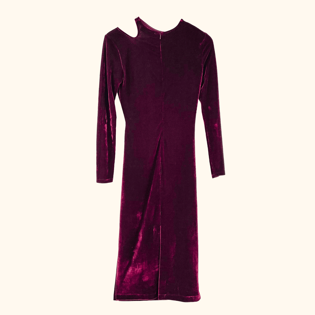 Reiss Burgundy Velvet Midi Dress - Size 6