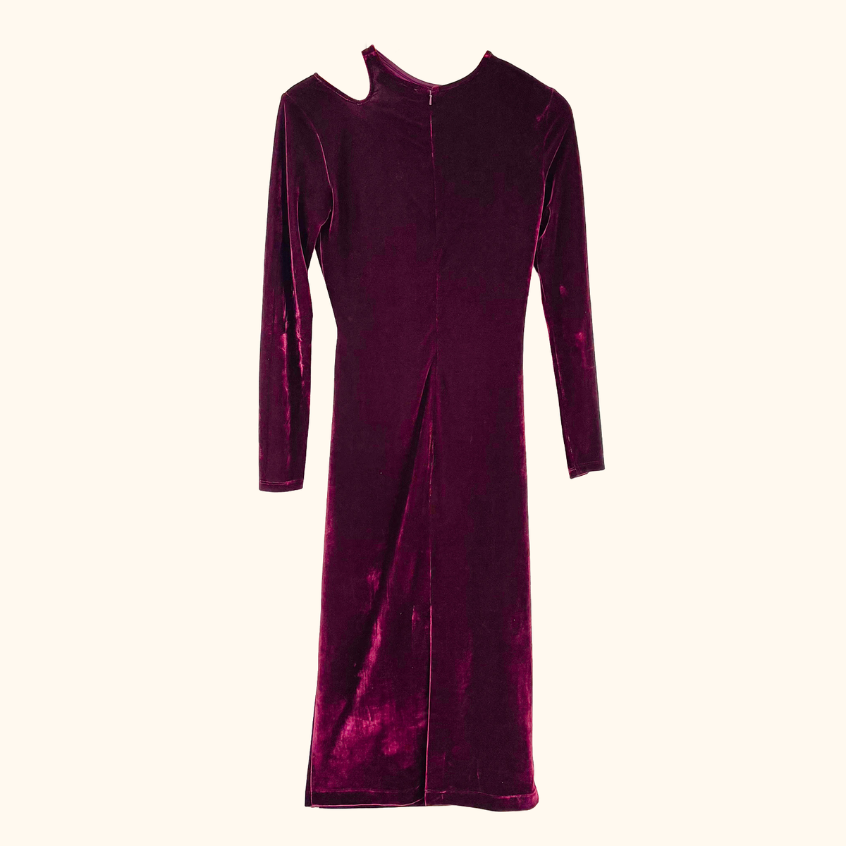 Reiss Burgundy Velvet Midi Dress - Size 6