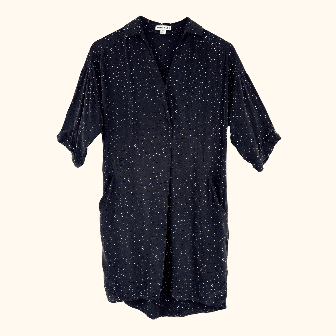 Whistles Black Polka Dot Tea Dress - Size XS