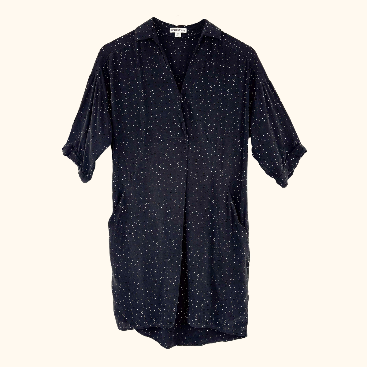 Whistles Black Polka Dot Tea Dress - Size XS