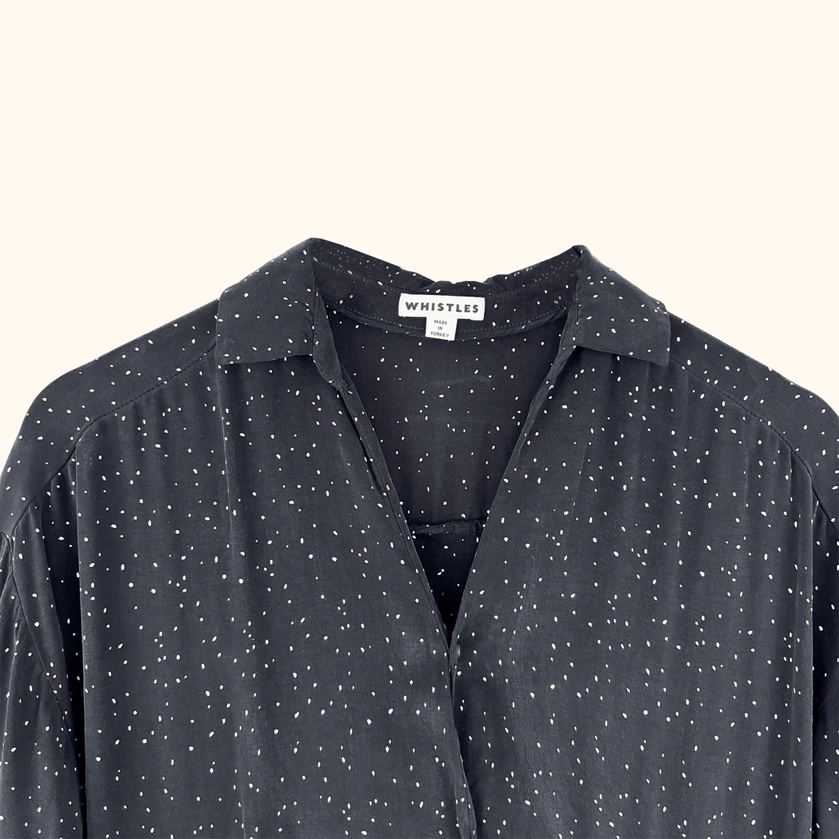 Whistles Black Polka Dot Tea Dress - Size XS