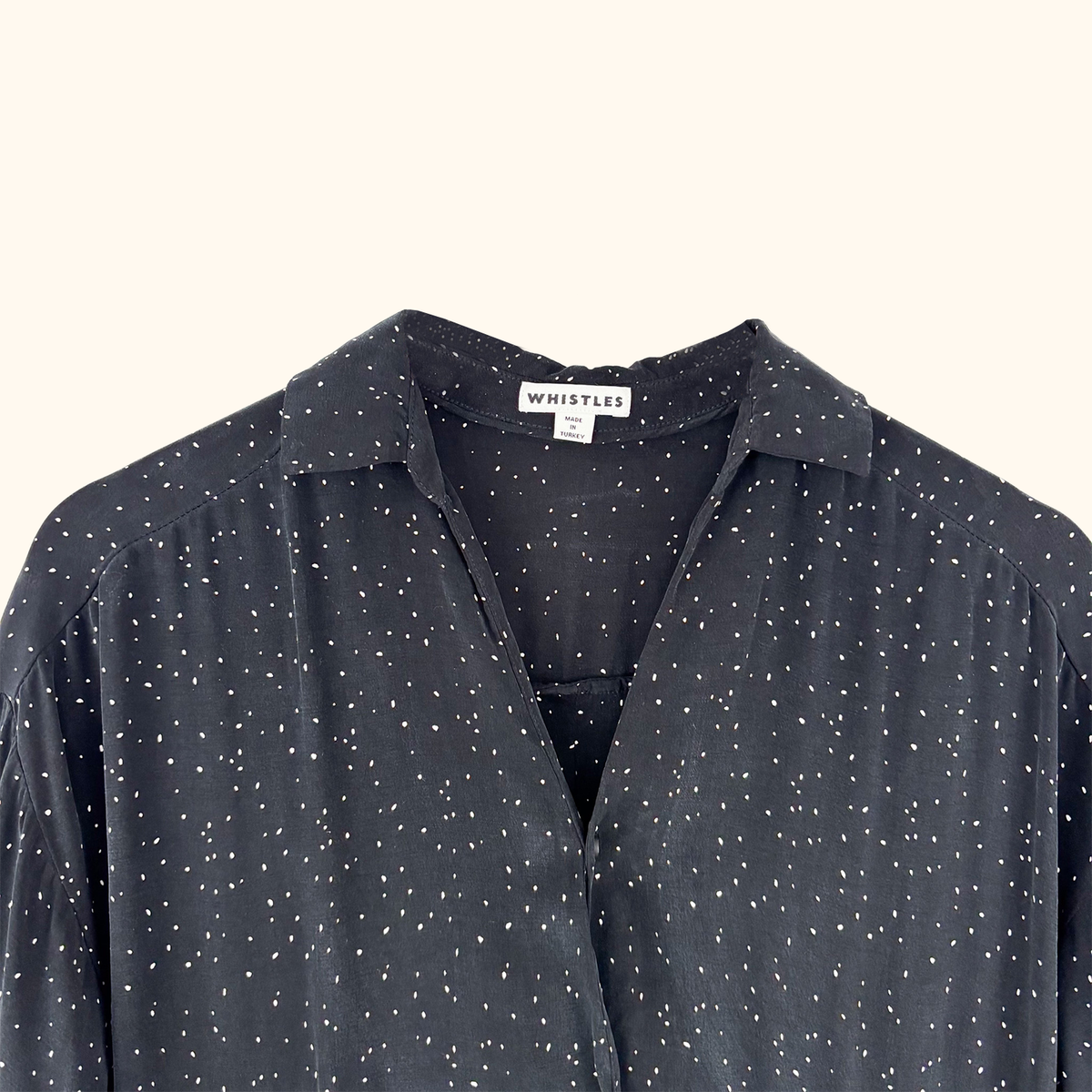 Whistles Black Polka Dot Tea Dress - Size XS