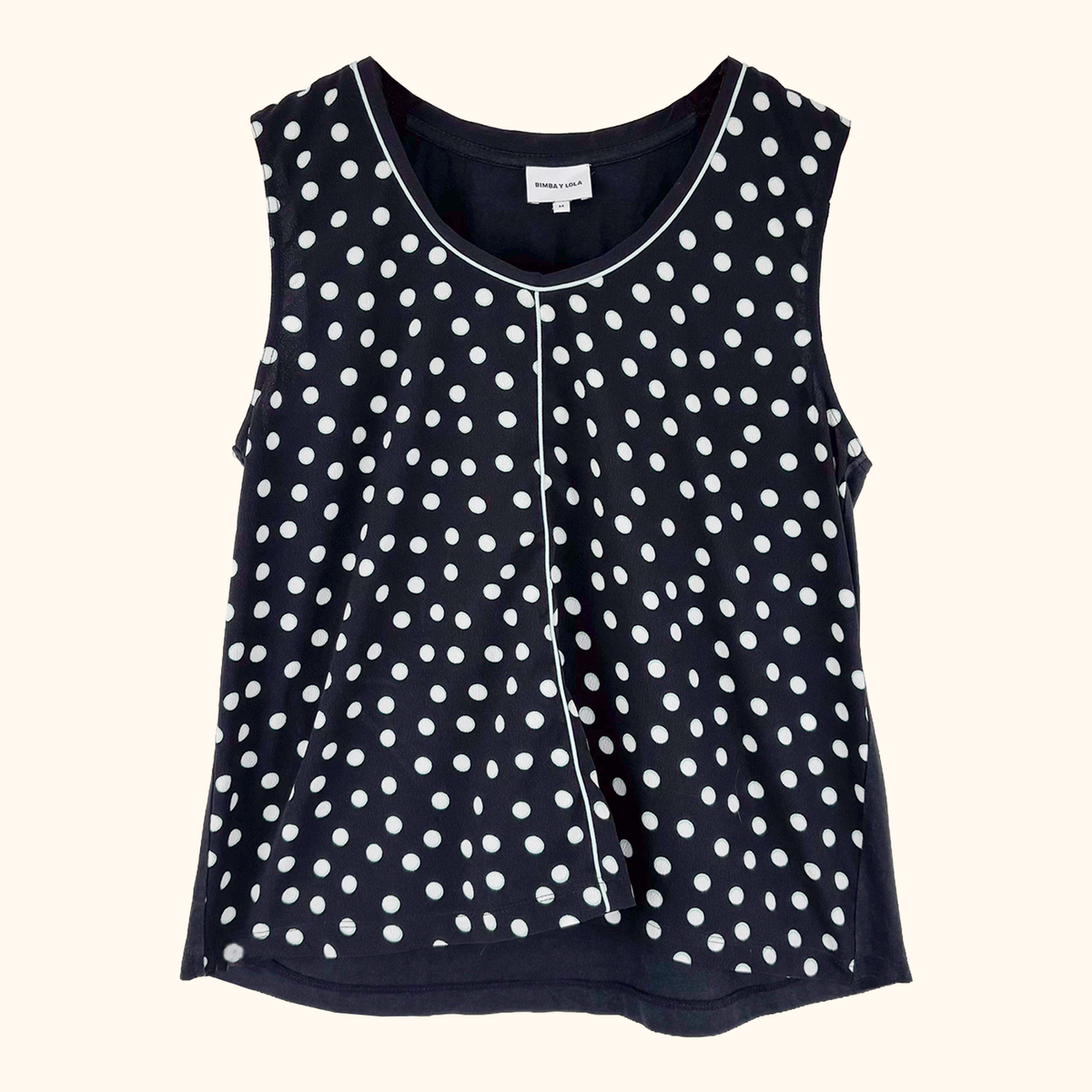 Bimba Y Lola Polka Dot Sleeveless Blouse - Size Medium