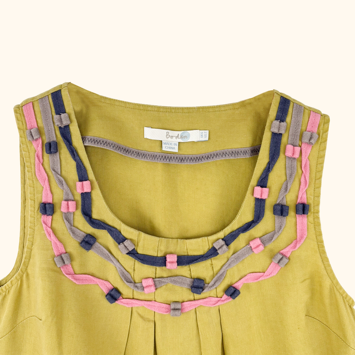 Boden Green Sleeveless Linen Top - Size 6