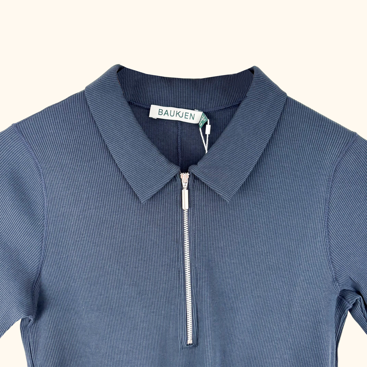 Baukjen Navy Half Zip Cotton Top - Size 12