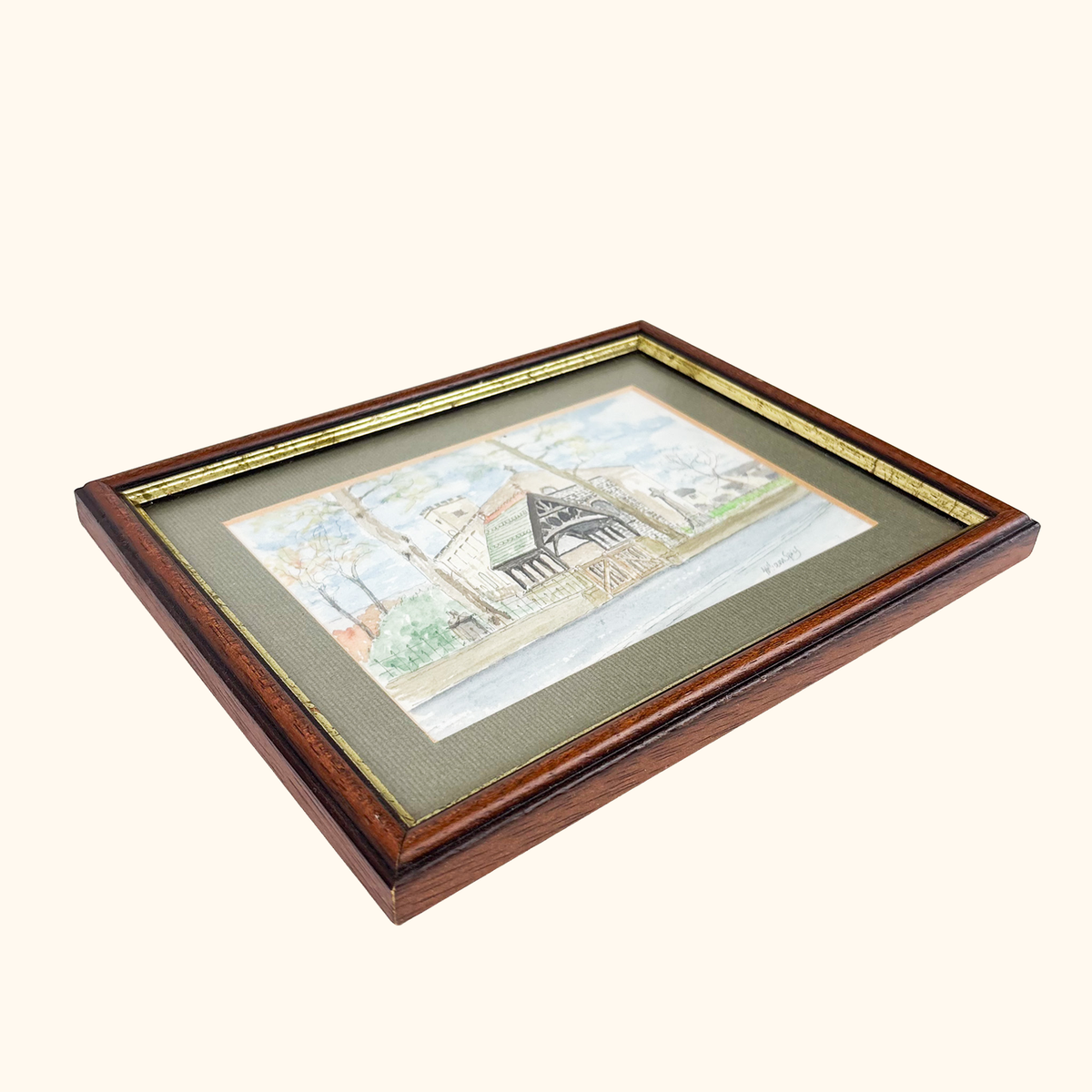 Framed Church Watercolour Painting William Spry